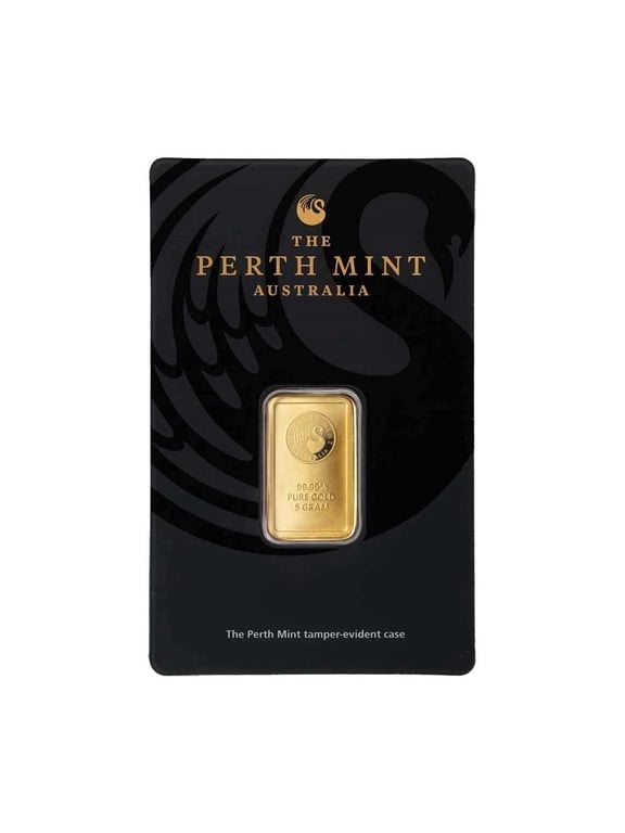 5 Gram Perth Mint .9999 Fine Gold Bar In Assay