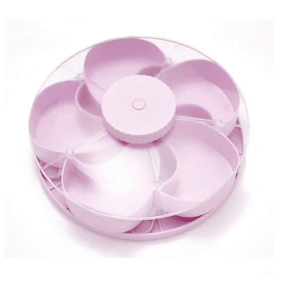 5-Grid Divided Snack Tray, Rotating Flower Design with Non-Slip Base for Parties and Gatherings