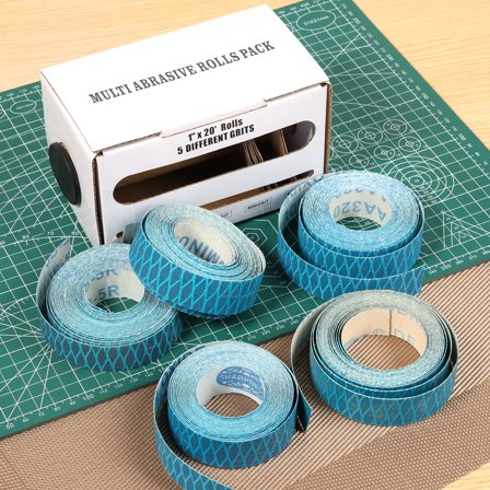 5 Grit Sandpaper Roll 1" x 20 Ft Wet and Dry Emery Cloth Roll 80/150/240/320/400/600 Grit for Wood Metal and Plastic