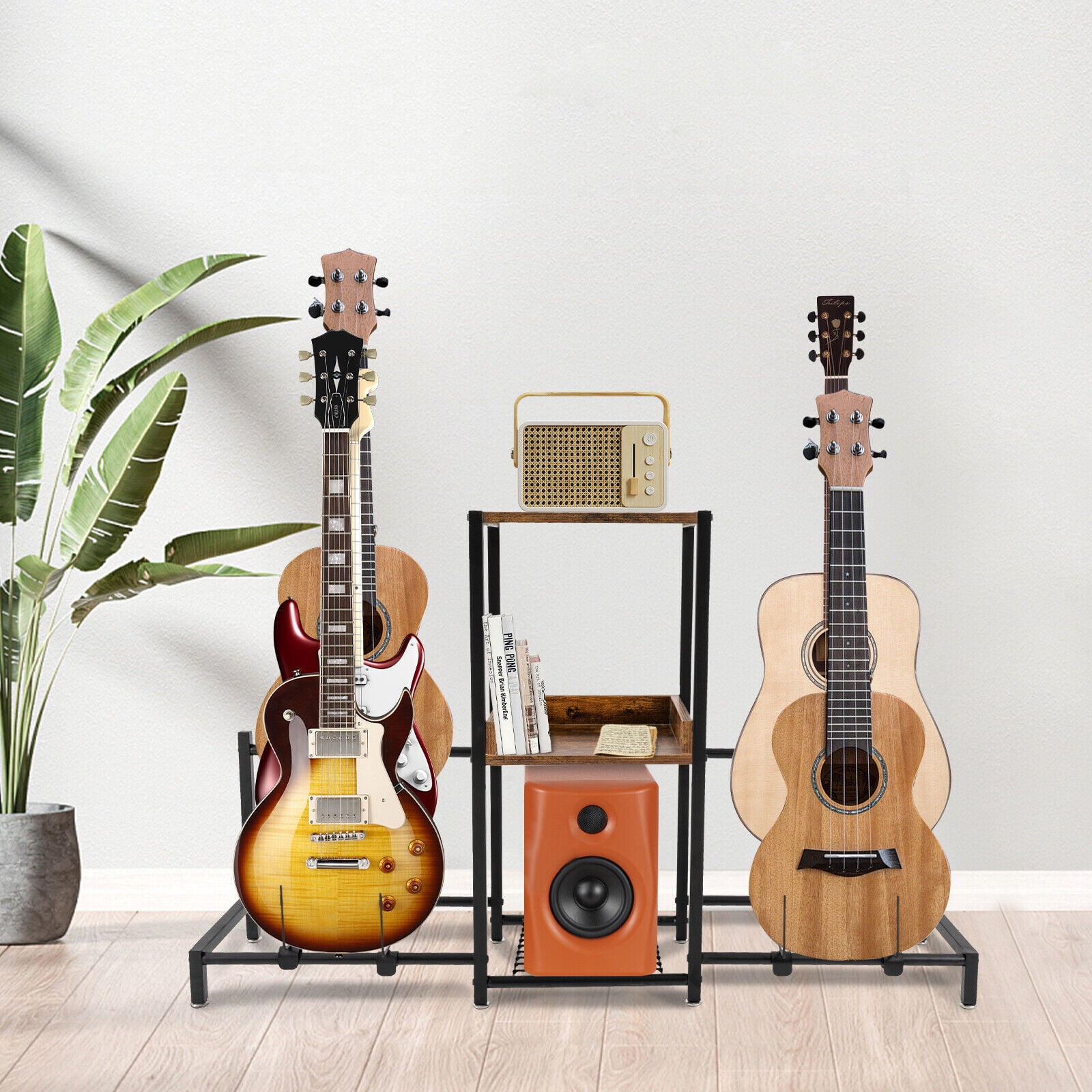 5 Guitar Display Rack Multiple Instrument Stand Guitars Holder Organizer