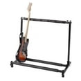 thumbnail image 1 of 5-Guitar Folding Stand Rack, Holds 5 Guitars, Sturdy Iron Construction with Neoprene Rubber Protection, Portable Foldable Design, 1 of 13