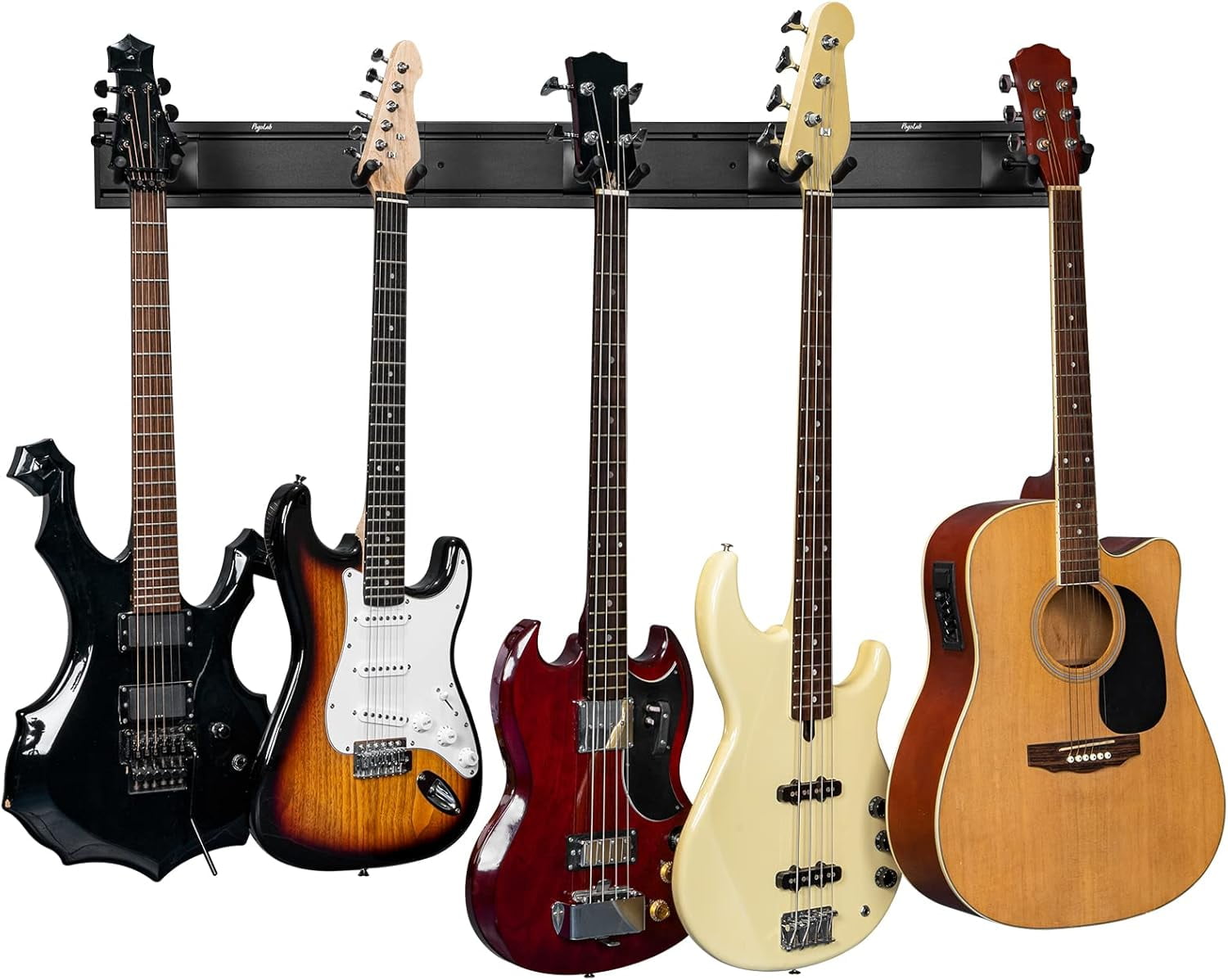 5 Guitar Wall Rack Mount with Strong Guitar Hangers for Electric