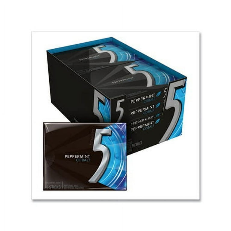 5 Gum, Peppermint Cobalt, 15 Sticks/Pack, 10 Packs/Box 5 Gum, Peppermint Cobalt, 15 Sticks/Pack, 10 Packs/Box