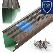 5" Gutter Guards Leaf Protection, Domestic Aluminum Gutter Covers 5 Inch (100 Feet, Royal Brown)