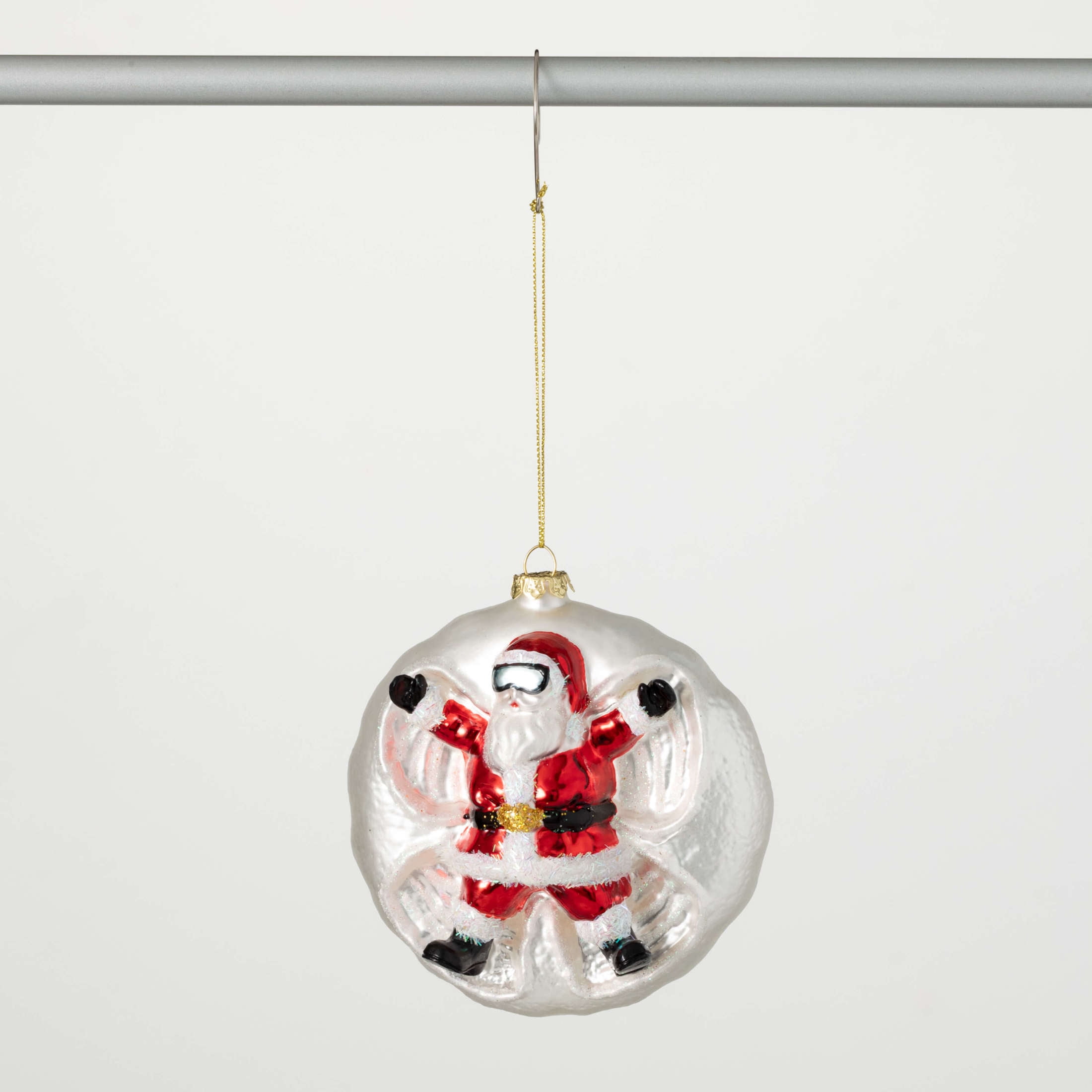 5"H Sullivans Santa Snow Angel Christmas Ornament, Red-White