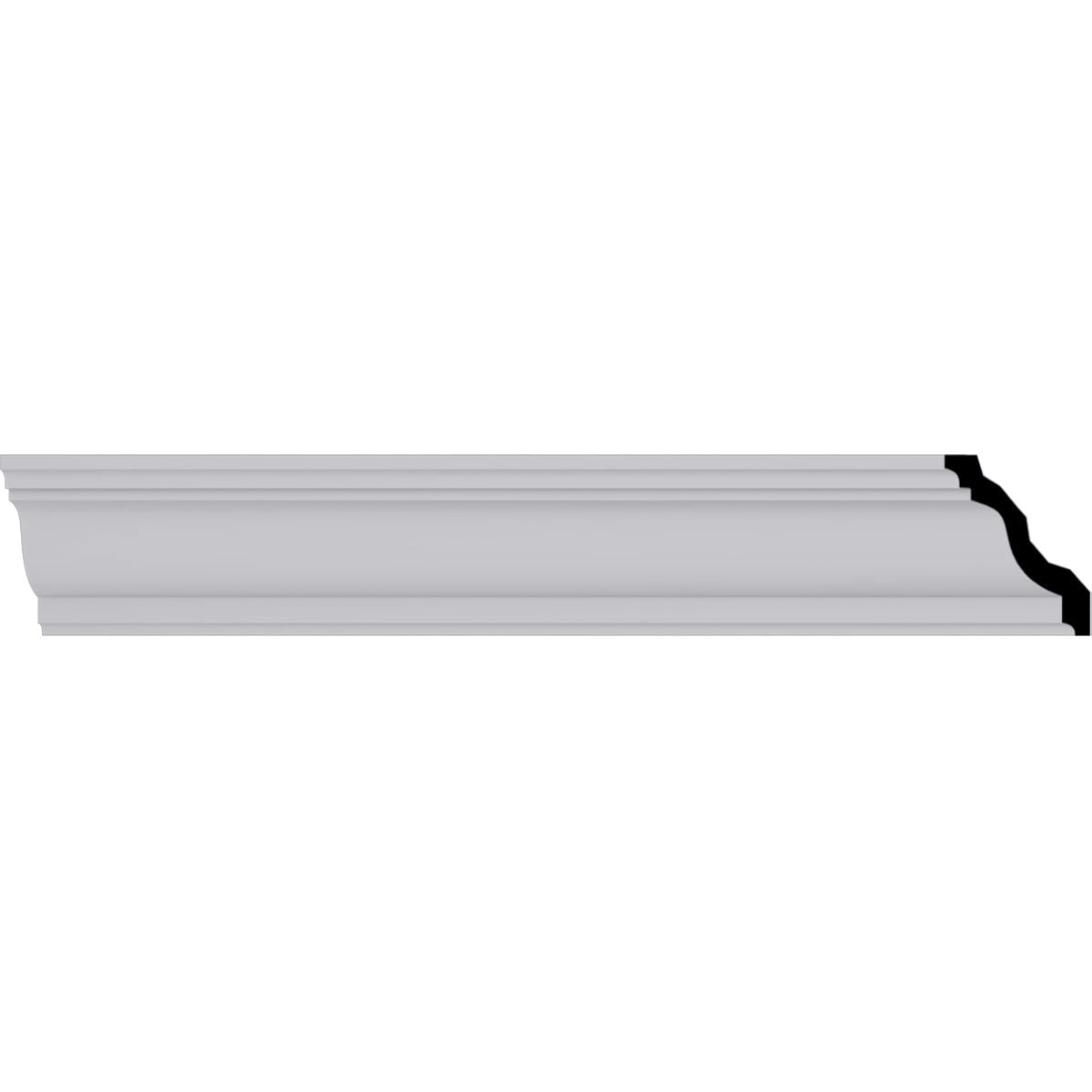 Edwards Smooth White Polyurethane Crown Moulding, 94.5" Length