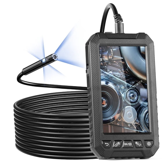 5" HD Borescope Camera with Triple Lens, 1080P Inspection Snake Camera, IP67 Waterproof with Light for Automotive & Plumbing (16.4FT, 32GB)
