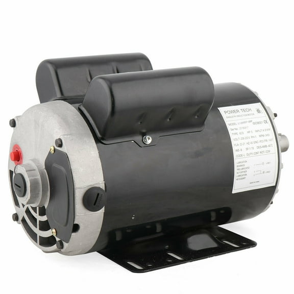 5 HP 3450 RPM Air Compressor Electric Motor Single Phase 208-230 V 143T Frame Air Compressor Duty Electric Motor 208-230V 56 Frame 7/8 in Shaft Air Compressor Duty Electric Motor Single Phase