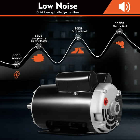 5 HP 7/8" Black Shaft Single Phase Air Compressor Motor Electric Motor 3450 RPM 60Hz 13.97*6.49*8.07inch
