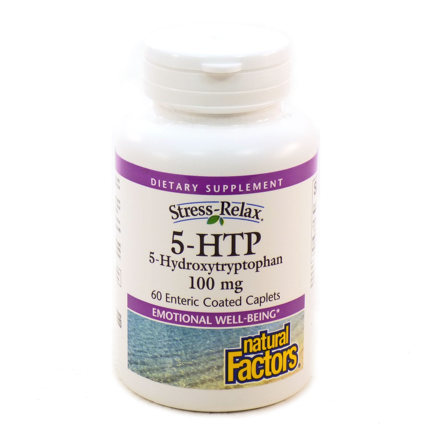Natural Factors Stress-Relax 5-HTP 100 mg, Pharmaceutical-Grade Supplement, Supports Sleep, 60 Caplets
