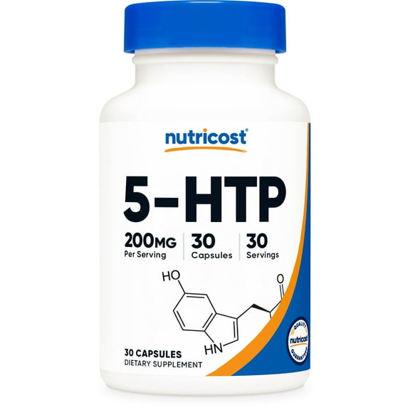 Nutricost 5-HTP Supplement (200mg) 30 Capsules - 5-Hydroxytryptophan, Vegetarian-Friendly, GMO-Free, Gluten-Free