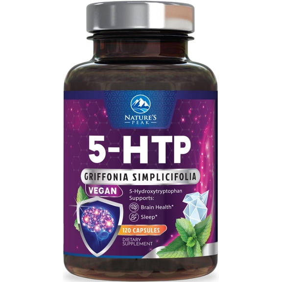 5-HTP Supplement 200mg - Extra Strength 5HTP (5-Hydroxytryptophan) - Advanced Griffonia Simplicifolia 5 HTP Supplement for Daily Brain Health & Sleep Support - Vegan, Bottled in USA - 120 Capsules