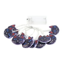 5" Halloween Black Cats Led Light For Indoor And Outdoor Courtyard Garden Door Hanging Decorations