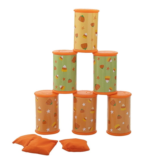 5" Halloween Candy Corn Theme Can Toss Game Set - 9 Piece