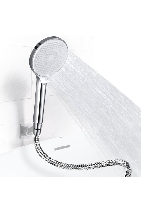 5" Handheld Shower Head with 71 Inche Hose, High Pressure 3 Mode Spray Showerhead, Extra Long Stainless Steel Metal Hose, Universal Bathroom Replacement Part, Polished Chrome