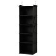 thumbnail image 1 of 5 Hanging Closet Organizer With 2 Side Pockets, Sturdy Hanging Storage Unit For Bedroom Wardrobe Daily Clothes Organization(Black), 1 of 5