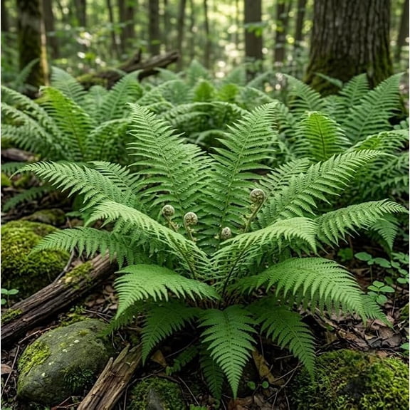 5 Hay Scented Fern Rhizomes Green Ferns Live Plants, Fresh Perennial Ferns 3-6" Long Bare Roots