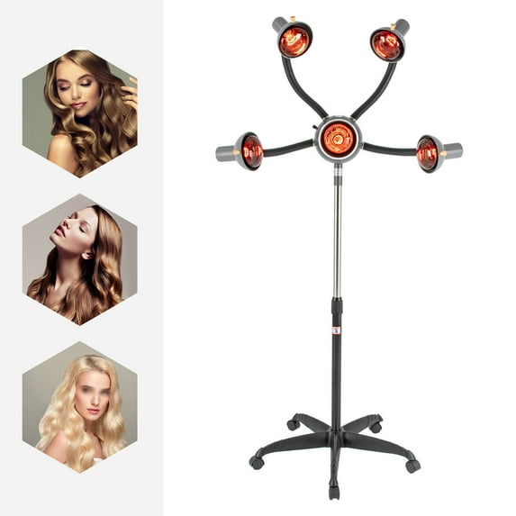 5 Head Infrared Light Heat Therapy Red Lamp Salon Hair Perming Dyeing Styling