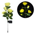 thumbnail image 1 of 5 Head LED Solar Simulation Rose Flower Solar LED Light Garden Yard Lawn Night Lamp Landscape Garden Home Decoration Flowers (yellow), 1 of 7