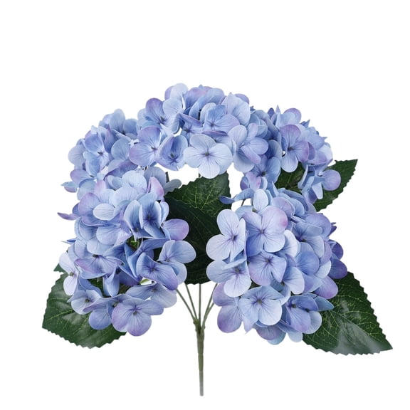 5‑Head Real Touch Artificial Hydrangea Flowers with Bendable Stems, Latex Faux Hydrangea Bouquet for Wedding Table Centerpieces, Home Spring Easter Decor,Blue