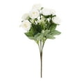 thumbnail image 1 of 5 Heads Fake Roses Artificial Flowers for Outdoors Summer Mother's Day Decor, Uv Resistant Fake Flowers Faux Silk Roses for Wedding Home Cemetery Outdoor Grave Spring Decorations(White) Harlik, 1 of 9