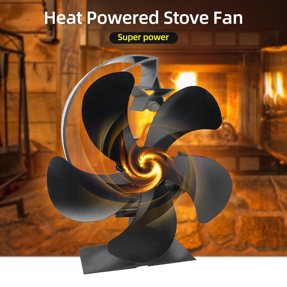 5 Heat Powered Fan Fireplace Fan Quiet Operation Circulating Warm Air