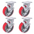 thumbnail image 1 of 5" Heavy Duty Casters, Industrial Caster Wheels Polyurethane Caster Wheel with Strong Load-Bearing Capacity 4000lbs(4 Pack Brakes), 1 of 11