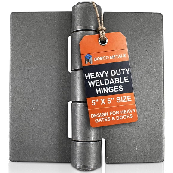 5" Heavy Duty Weldable Hinges, Weld On Steel Hinges for Trailer Gate Hinge, Gates & Doors, 5" x 5", 1/4" Thick, 1.8 lbs,