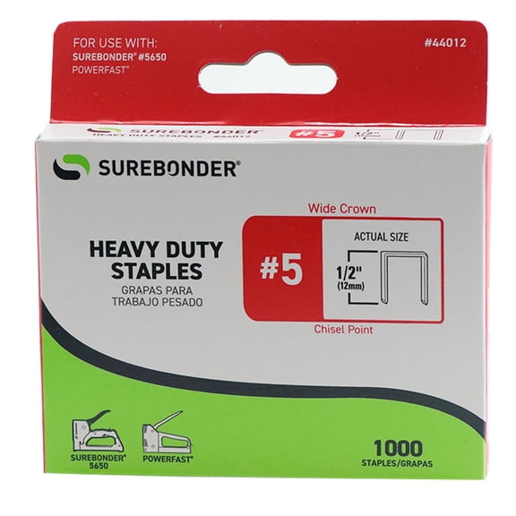 #5 Heavy Duty Wide Crown Staples - 1/2" - 1000 ct.