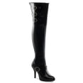 thumbnail image 1 of 5" Heel, 1/2" Hidden PF, Wide Width/Shaft, Thigh High Boot - Blk Str. Pu, 8, 1 of 2