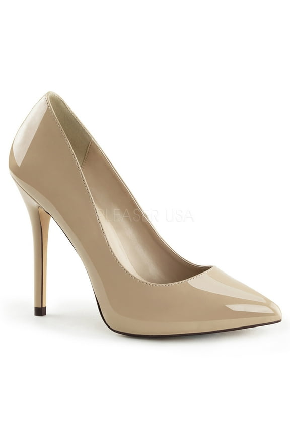 5" Heel, 3/8" Hidden Platform Pump - Cream Pat, 15