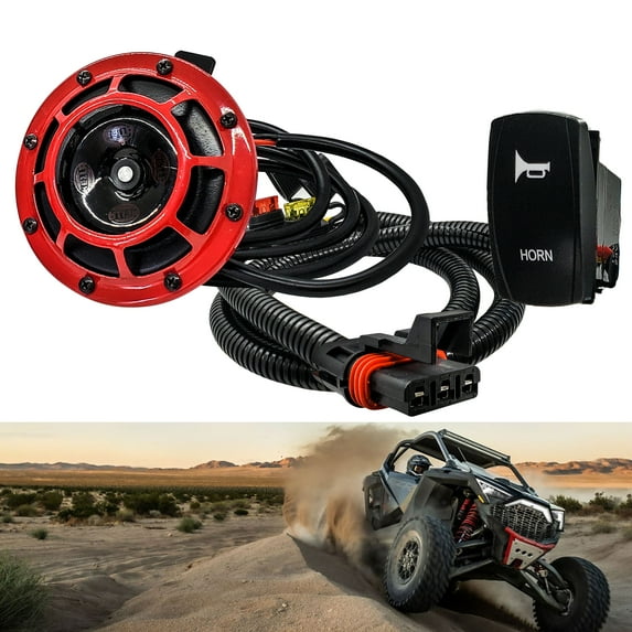 5" Hella Horn with OZ-USA Power Bus Bar Plug Wiring Harness Kit Compatible with Polaris Pulse Power Bus Bar RZR Pro Ranger Crew XP 2018-2023