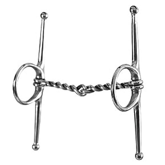 5" Hilason Stainless Steel Full Cheek Twisted Wire Horse Snaffle Mouth Bit