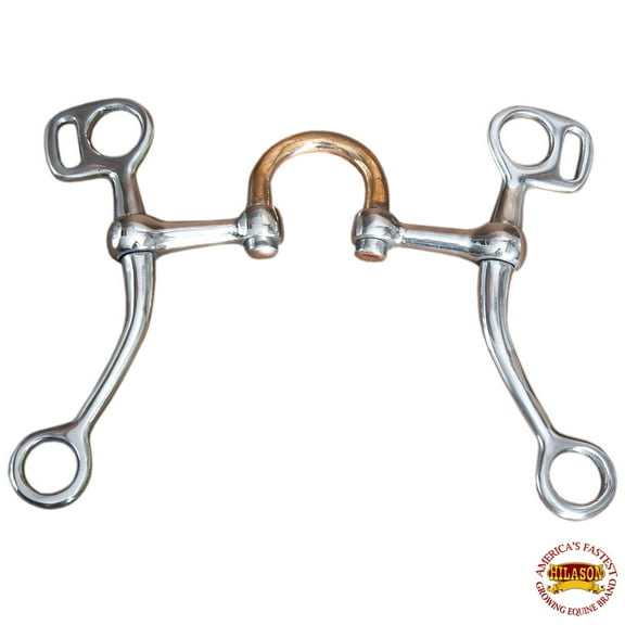 5" Hilason Stainless Steel Tom Thumb Horse Bit W/ Copper Highport Mouth