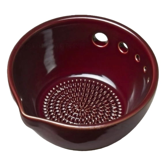 5-Hole Herb Stripper and Garlic Grinding Bowl, 2.76"x1.57" Mincing and Juicing Tool with Spout for Easy Pouring