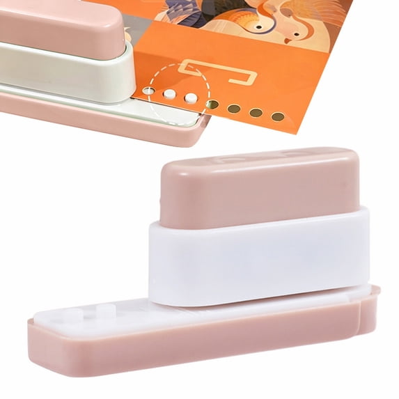 5-Hole Paper Puncher for A5 Planner, Multi-Hole Punch with Alignment Scale, Heavy Duty Paper Punch for Crafting, Journals, and Notebooks, Orange
