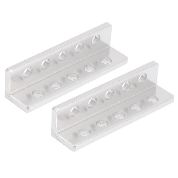 5 Holes Aluminum L-Shaped Beam Bracket Robot Parts Plate Set, 0.47 x 0.47 x 1.57 Inches / 12 x 12 x 40 mm, 1 Pair