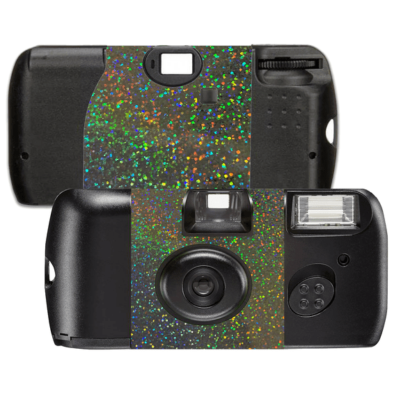5 Holographic Glitter Gunmetal Film Camera Kodak 400 Speed Single Use Camera, 27 exposures SL56031-5pk