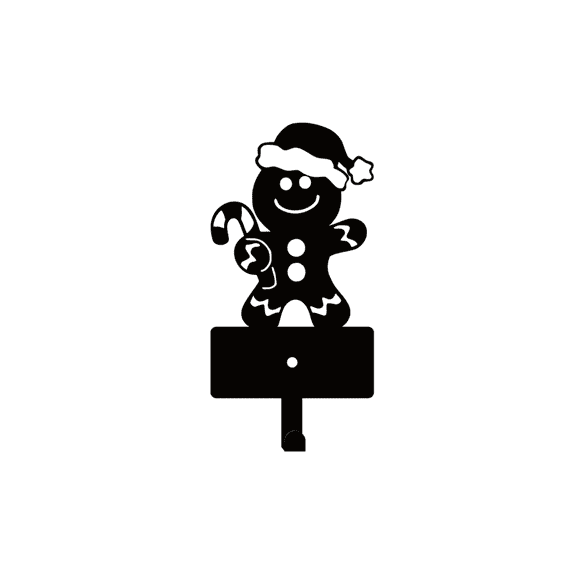 5-Hook Gingerbread Man Key Holder Wall Mount for Christmas Home Decor and Key Organization, Holiday Entryway Accessory