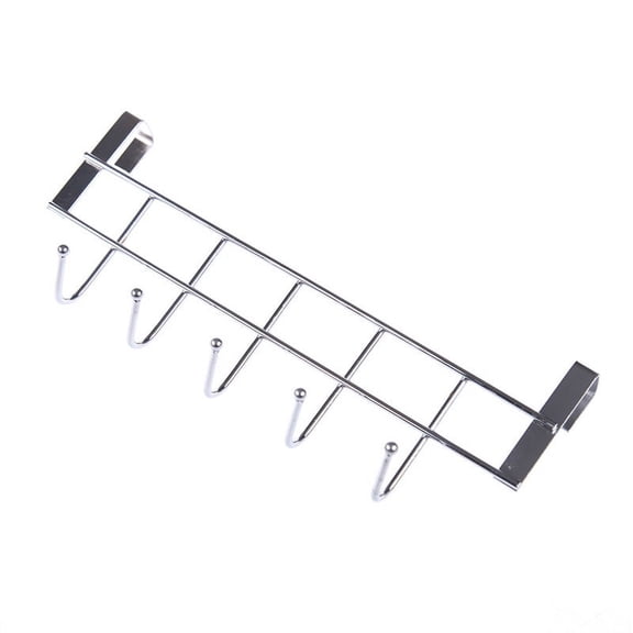 5-Hooks Clothing Coat Towel Hanger Rack Holder Shelf Over Door Home Bathroom