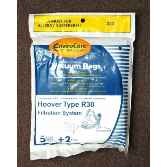 5 Hoover Type R30 Vacuum Bags + 2 Filters For 40101002 S1361