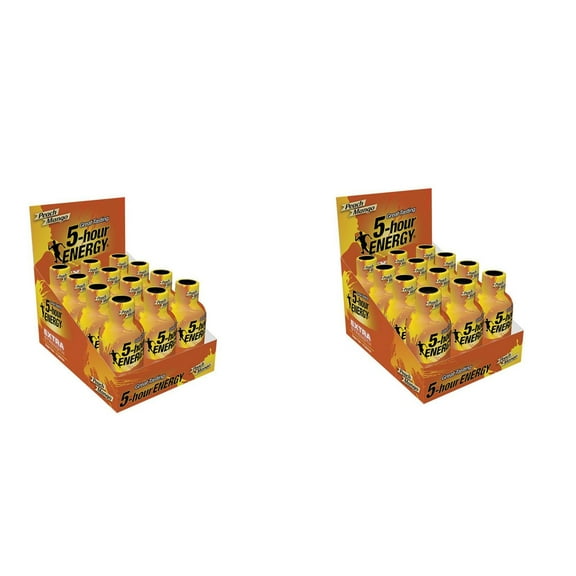5 Hour Energy Shot Extra Strength Peach Mango- 24 Pack of 2 Ounce Bottles