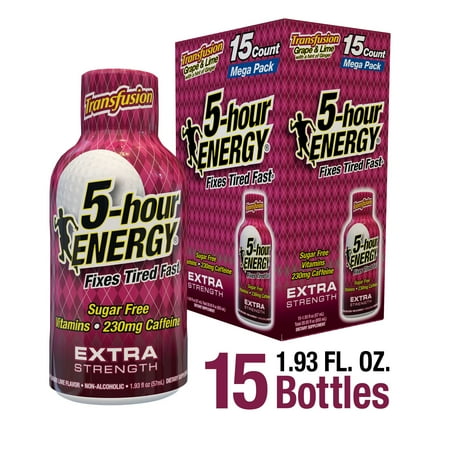 5-Hour Energy Shot, Extra Strength Transfusion Flavor, 15 Count