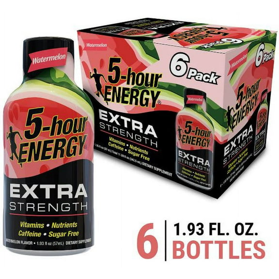 5-Hour Energy Shot, Extra Strength Watermelon Flavor, 6 Count