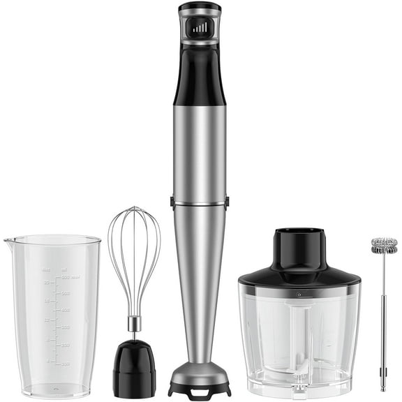 5 IN 1 Immersion Blender Handheld Set 1000W Heavy Duty Hand Blender with Milk Frother, Beaker, Whisk, Chopper