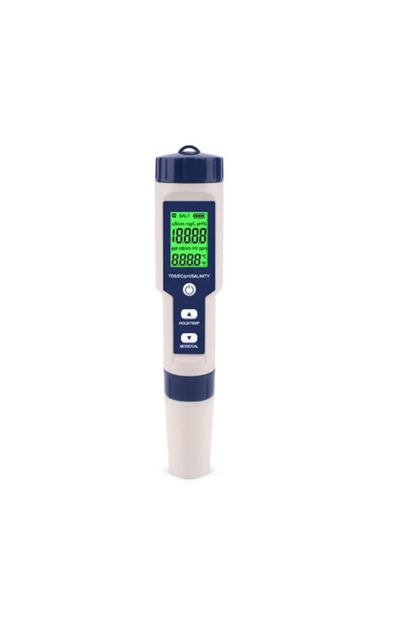 5 IN 1 PH Temperature TDS EC Salinity Meter Digital Waterproof With Automatic Calibration Function Water Quality PH Tester