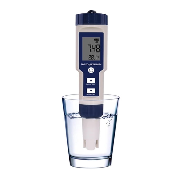5 IN 1 PH Temperature TDS EC Salinity Meter Digital Waterproof With Automatic Calibration Function Water Quality PH Tester