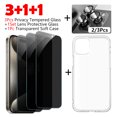 5 IN 1 Privacy Glass and Phone Case Set,For iPhone 15 14 13 12 11 Pro
