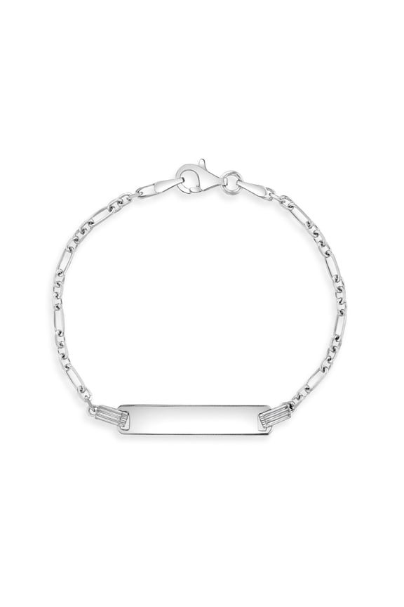 5" Identification Bracelet Baby / Kids Bracelet Rondel Link - Sterling Silver