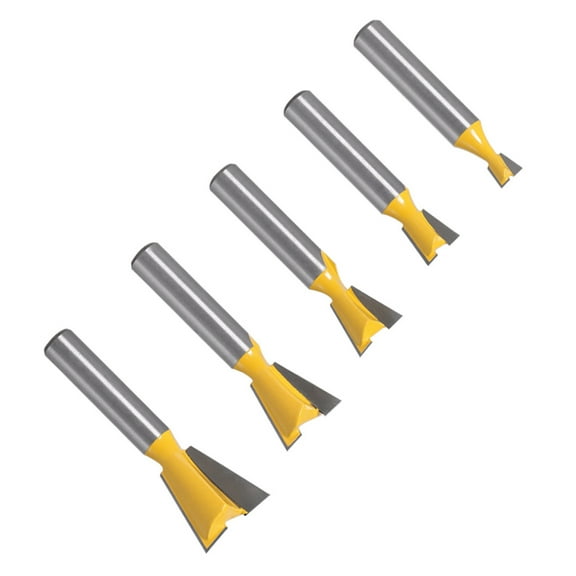 5 In 1 8mm Shank Carbide Dovetail Joint Router Bit Set Woodworking Cutter Tool